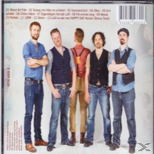 Rückseite einer CD-Hülle mit einer Männergruppe.
