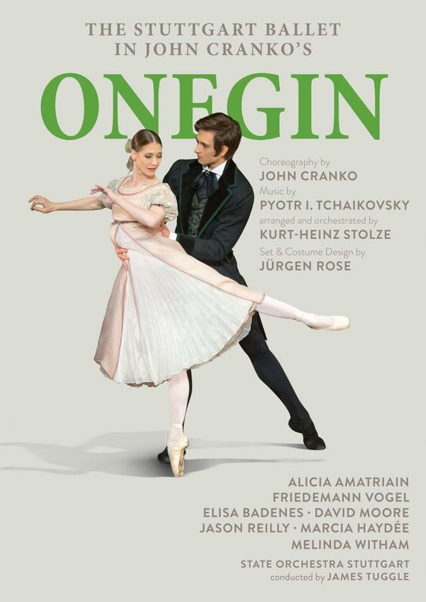 Ballett-Poster: Ein Paar in Ballett-Kleidung, mit Text über das Ballett, Namen und Orchester.