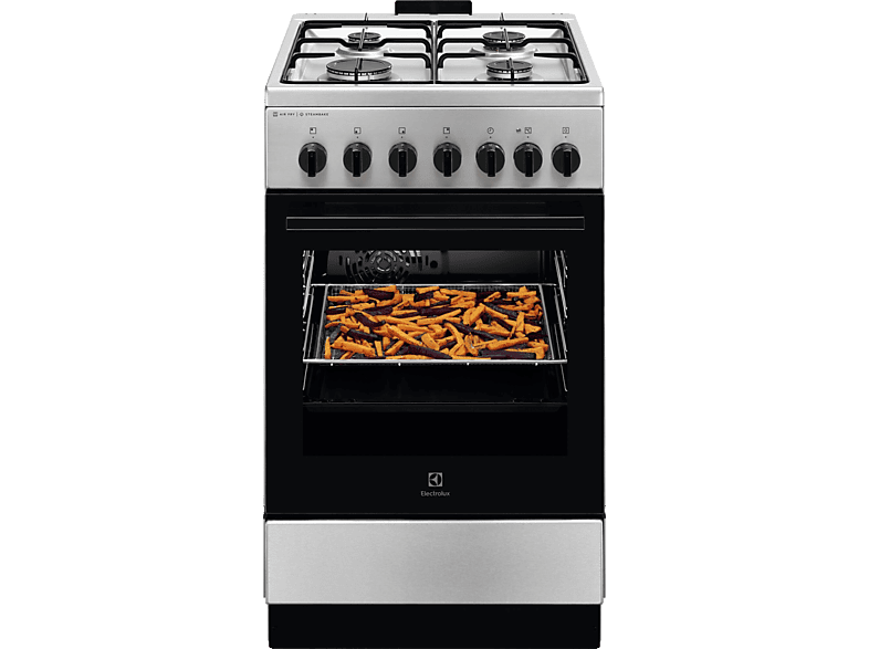 ELECTROLUX LKK560011X Kombinált tűzhely, SteamBake, AirFry, Multi 6, Termosztát, 58 l, sütővilágítás, grill, hangjelzés, percszámlálás