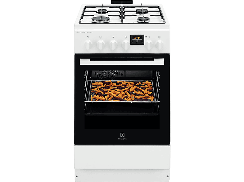 ELECTROLUX LKK560232W Kombinált tűzhely, SteamBake, AirFry, Multi 8, 58 l, sütővilágítás, grill, hangjelzés, digitális programóra