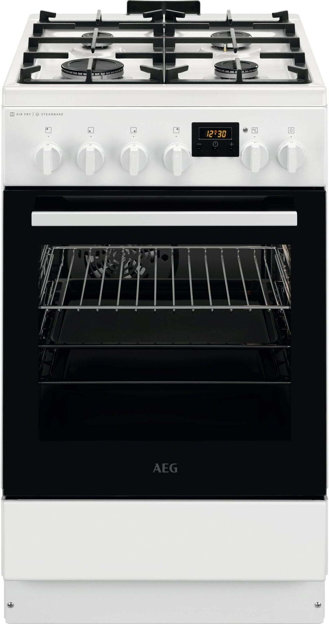 AEG CKB56490BW Kombinált tűzhely, SteamBake, AirFry, sütővilágítás, grill, digitális programóra