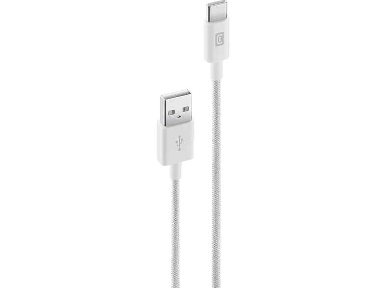 CELLULARLINE 150 cm USB to USB-C Dayanıklı Örgü Data Kablosu Beyaz