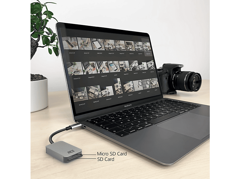 ACT AC7056 USB-C Kaartlezer voor SD en Micro SD | SD 4.0 UHS-II