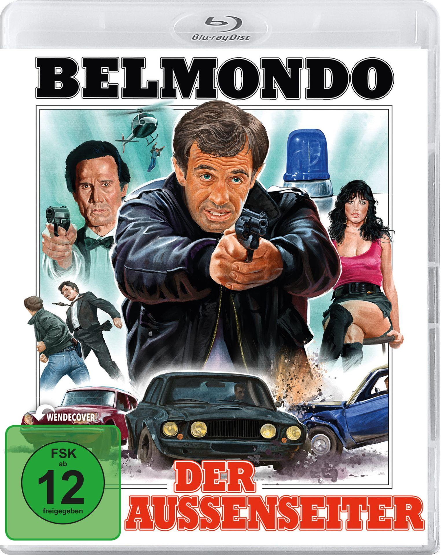 Filmcover: Belmondo hält eine Pistole, mit anderen Charakteren und Autos.