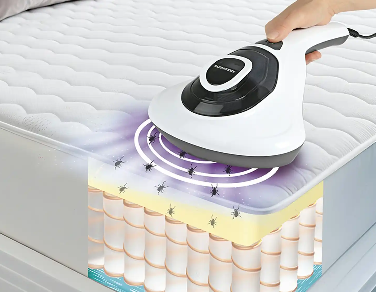 vibrations trainer Milbensauger für Matratzen Handgerät mit UV-Licht 700 W Leistung 16Kpa  starke Saugkraft Matratzenrei main image 0