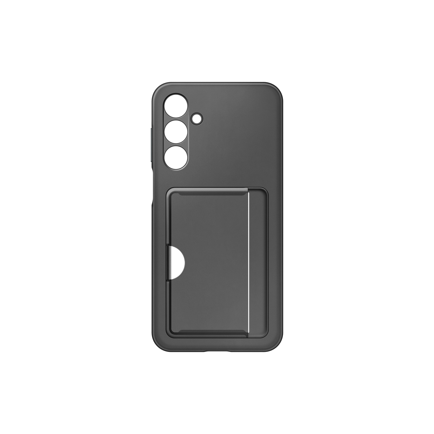 Funda negra para teléfono con ranura para tarjetas.