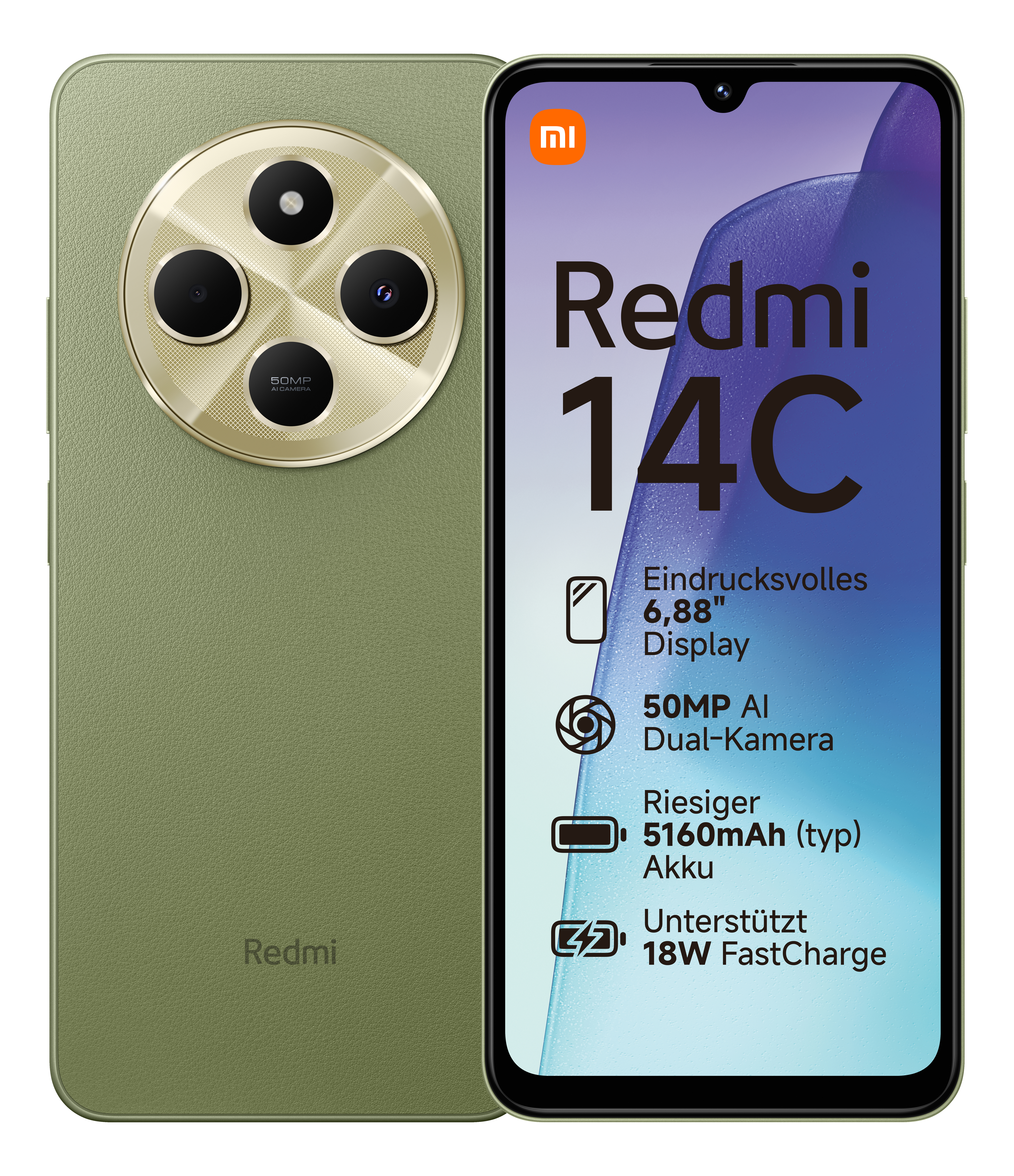 XIAOMI Redmi 14C 128 GB Sage Green Dual SIM | MediaMarkt