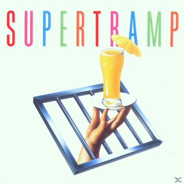 Albumcover eines Glases Orangensaft mit Schirm. Hand greift von unten nach oben.