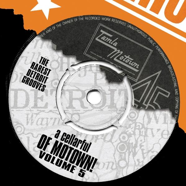 Schallplatte mit dem Label „The Rarest Detroit Grooves“. Es hat ein weißes und orangefarbenes Design.