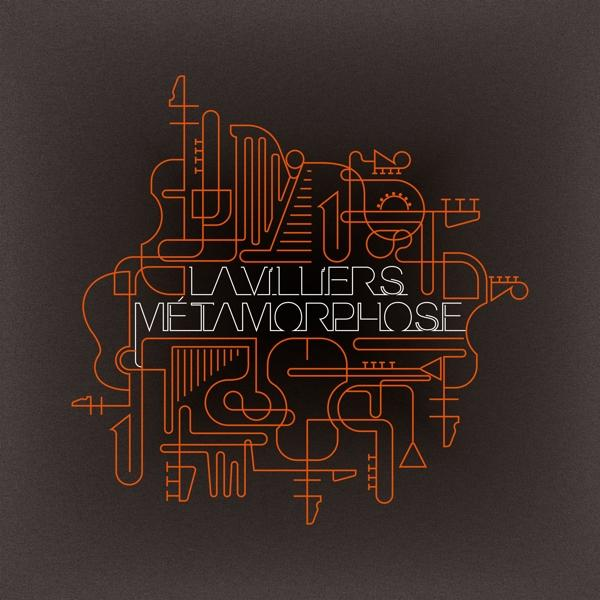 Albumcover mit orangefarbener Strichzeichnung auf dunklem Hintergrund. Text: 'La Villers Métamorphose'.