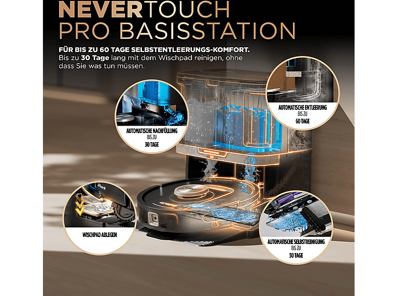 SHARK RV2800ZEEU PowerDetect NeverTouch Pro 2-in-1 Saugroboter