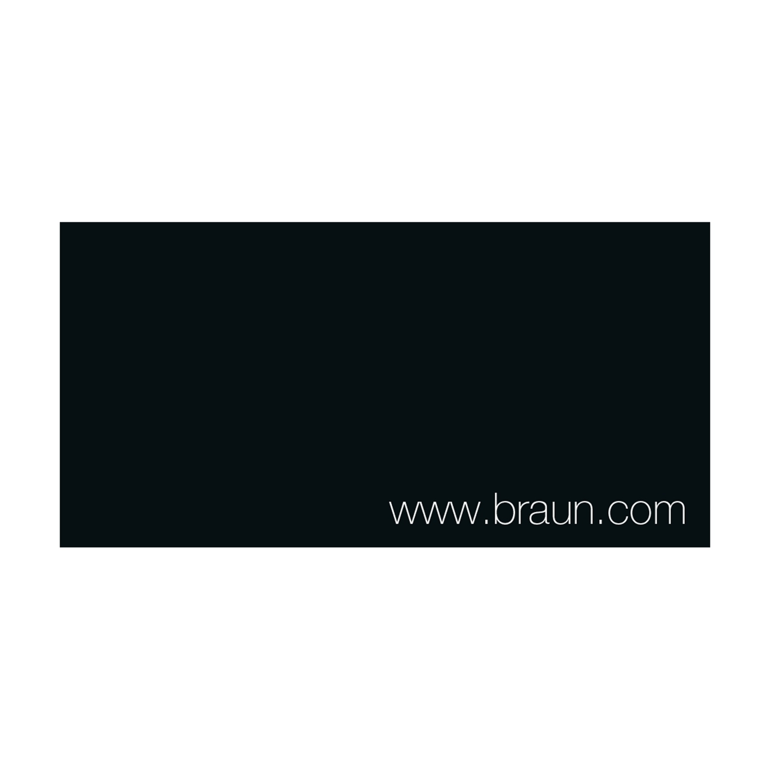 Sfondo nero con il testo 'www.braun.com' in lettere bianche.