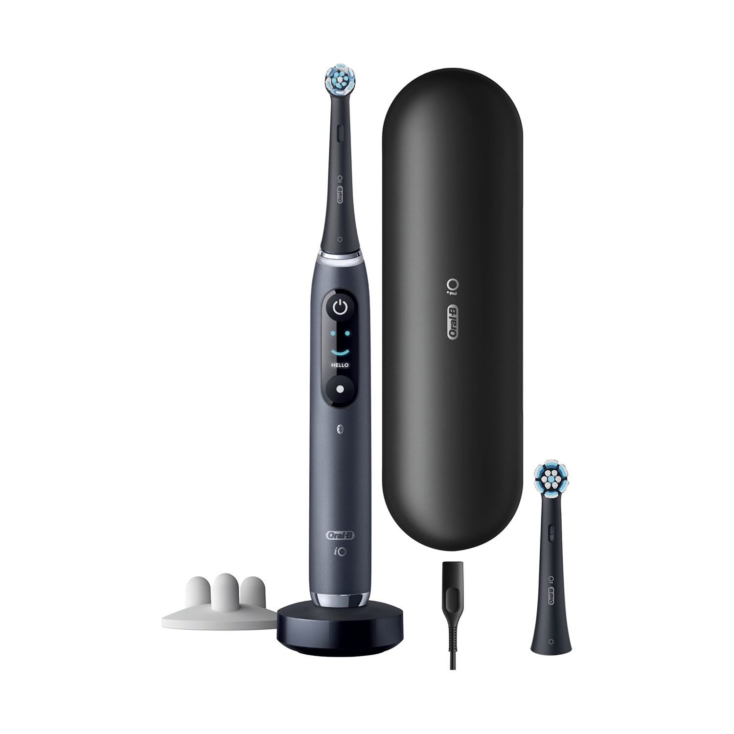 Spazzolino elettrico Oral-B iO Series 9S, con custodia e 1 testina di ricambio, 7 programmi, custodia, Nero