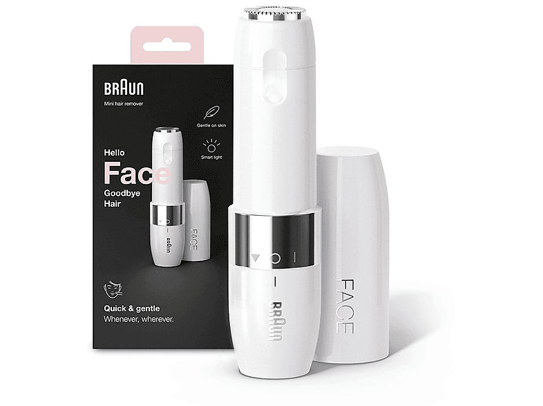 Mini Depilatore Viso BRAUN FS1000, con Luce Smartlight integrata per l'individuazione dei peli