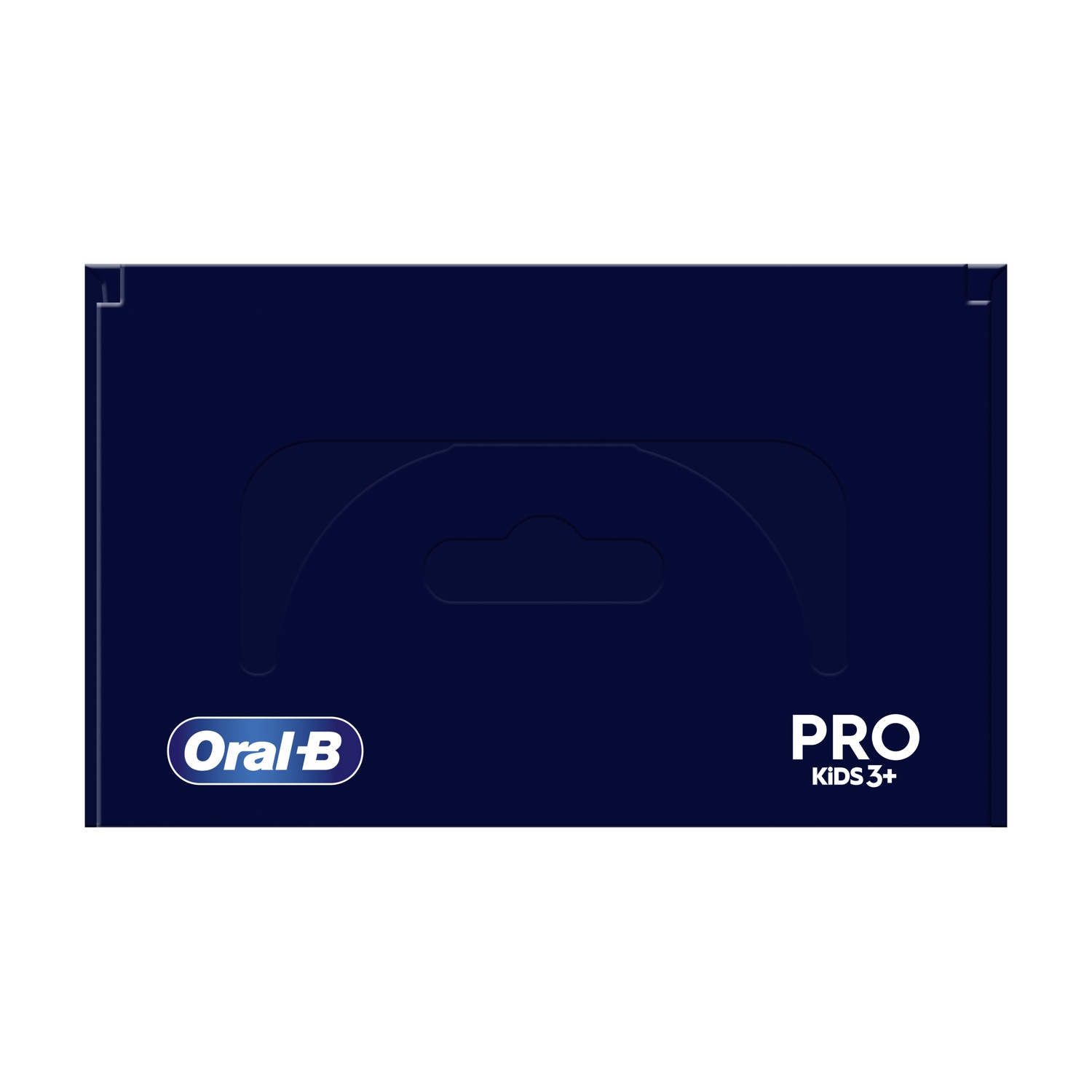 Confezione di ricarica spazzolino Oral-B blu scuro, con logo e testo 'PRO KIDS 3+.'