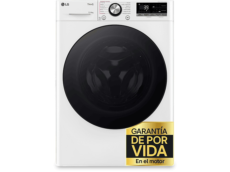 LG F4DR7011AGW, 11 kg/6 kg, 1400 rpm, 14 programas, AI Direct Drive™, TurboWash™360, Blanco