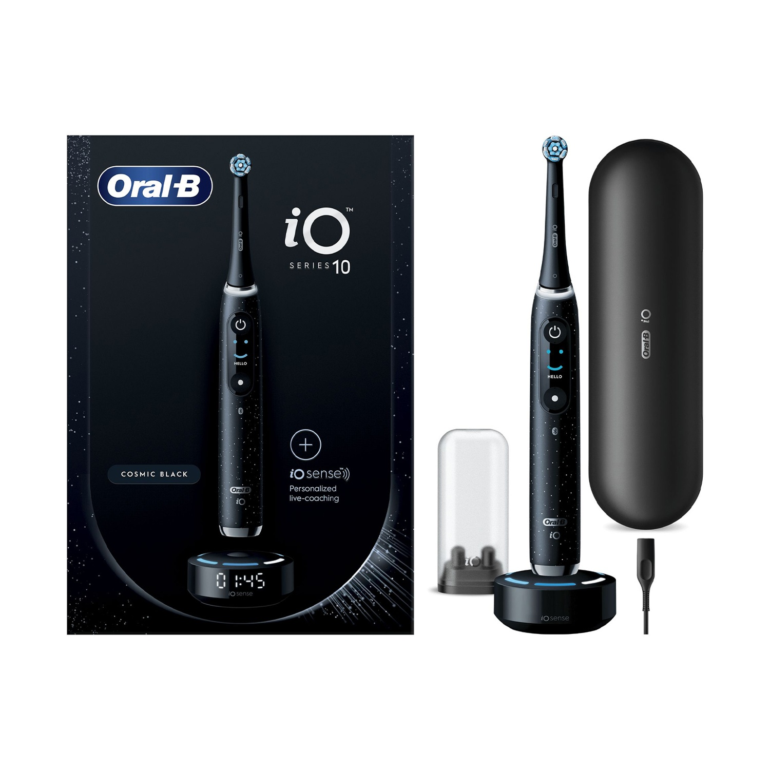 Spazzolino elettrico Oral-B iO Series 10, 7 programmi, con custodia, Nero