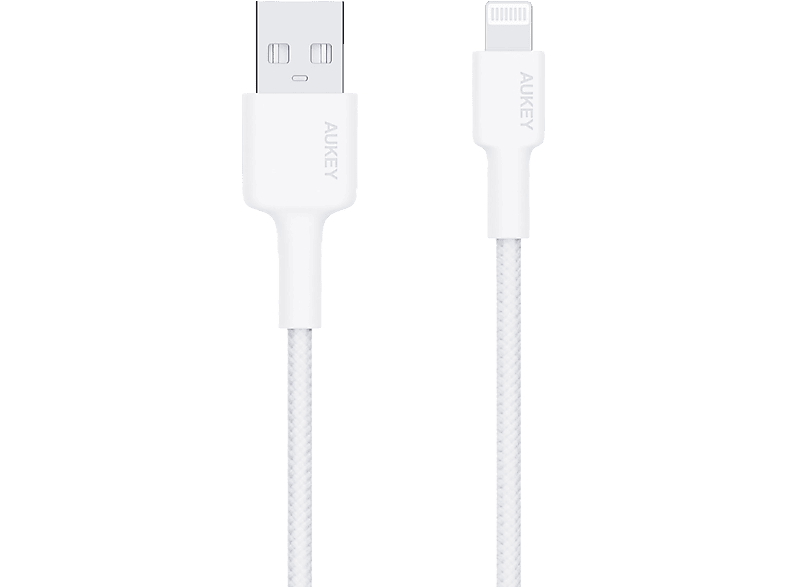 AUKEY CB-BAL7-WH Naylon Örgülü USB-A Lightning Kablosu 0.9M