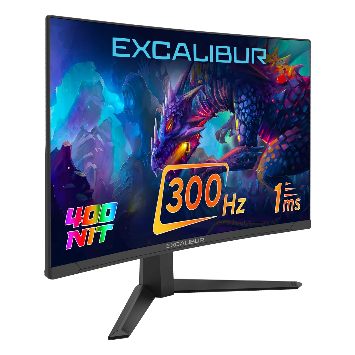 Kavisli monitör: Ejderha grafiği, Excalibur, 300Hz ve 400 NIT.