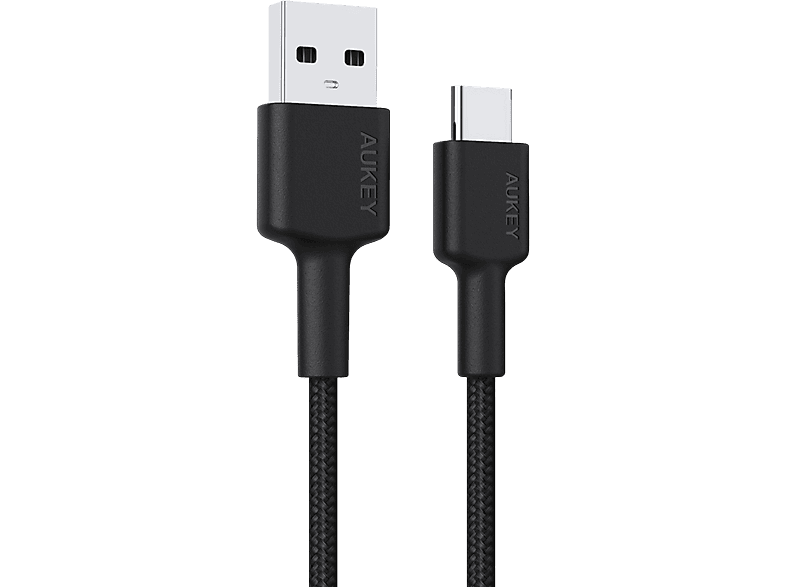 AUKEY CB-CD30-BK Naylon Örgülü USB-A Type-C Şarj Kablosu 0.9M