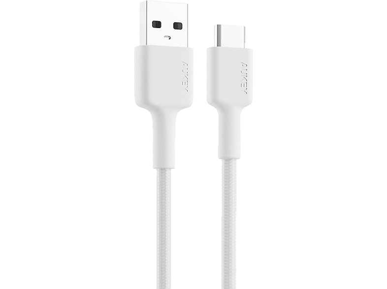 AUKEY CB-CD30-WH Naylon Örgülü USB-A Type-C Şarj Kablosu 0.9M