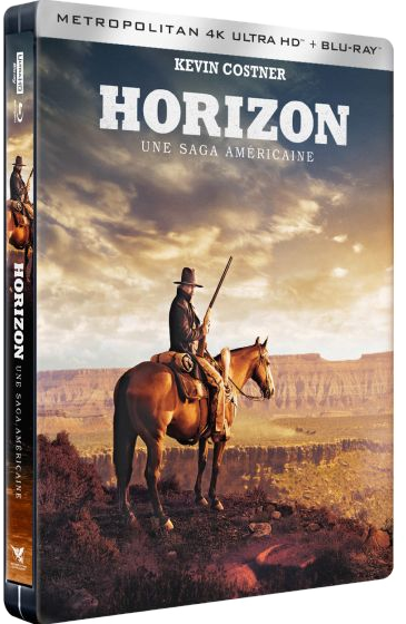 Boîtier DVD, homme à cheval dans un paysage western. Titre : 'Horizon'.