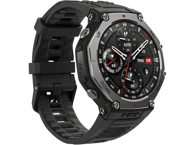 Smartwatch - Amazfit T-Rex 3, 1.5" AMOLED, Táctil, 27 días Autonomía, Silicona, Compatible iOS/Android, Onyx