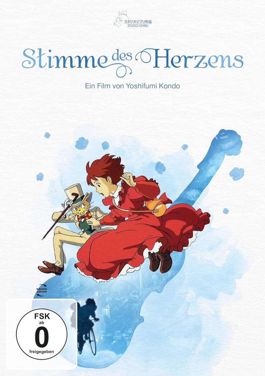 Anime-Filmcover mit Figuren und einem Musikinstrument.