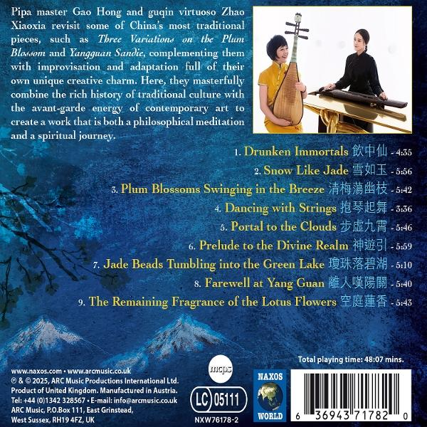 CD-Cover mit musikalischen Informationen. Enthält eine Dame und ein Instrument.
