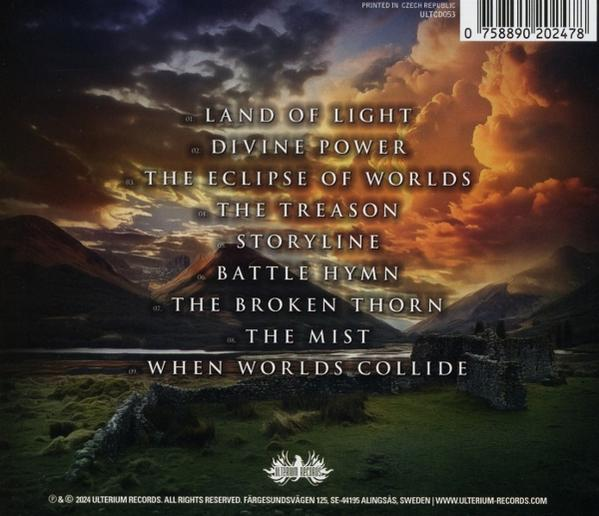 Albumcover mit Songtiteln. Landschaft mit Bergen und Wolken.