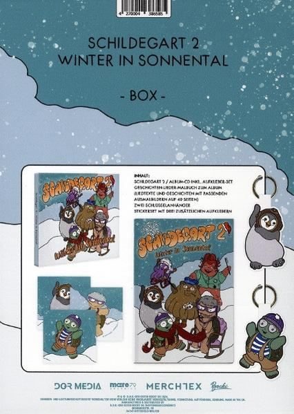 CD-Cover mit Cartoon-Kunst. Vordergrund: Cartoon-Figuren. Hintergrund: Schnee und Himmel.