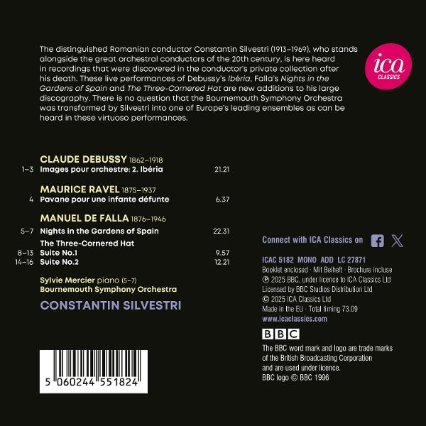 CD-Cover mit Text über Constantin Silvestri und das Bournemouth Symphony Orchestra.