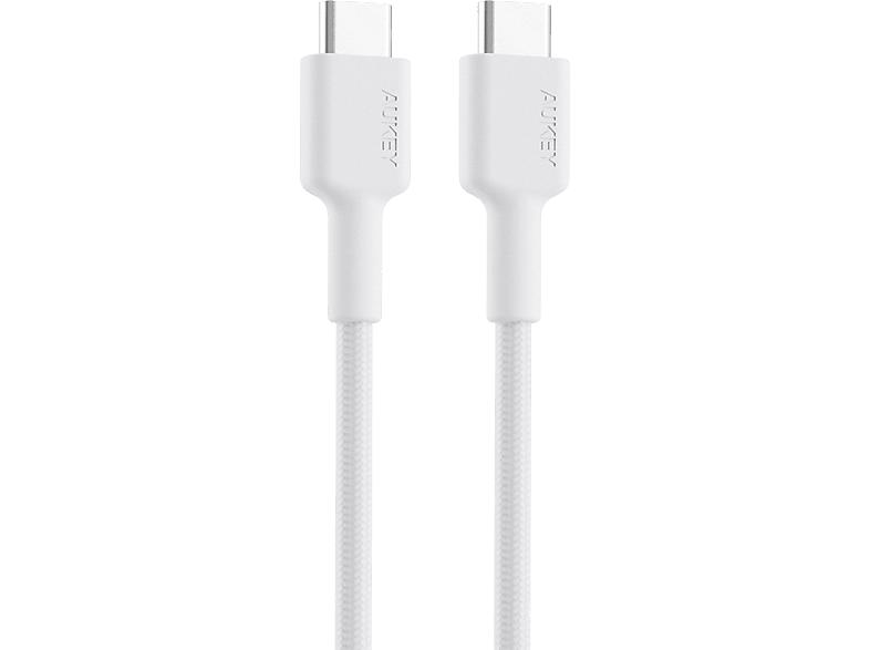 AUKEY CB-CD45-WH PD Naylon Örgülü Type-C Type-C Şarj Kablosu 0.9M