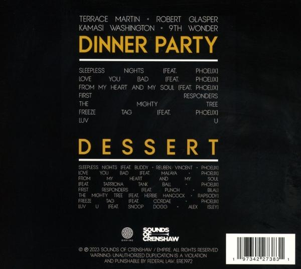 Albumcover mit Text 'Dinner Party' und Tracklist. Sounds of Crenshaw Logo ist sichtbar.