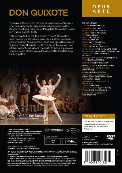 DVD-Rückseite mit Text und Bildern einer Ballettvorstellung.