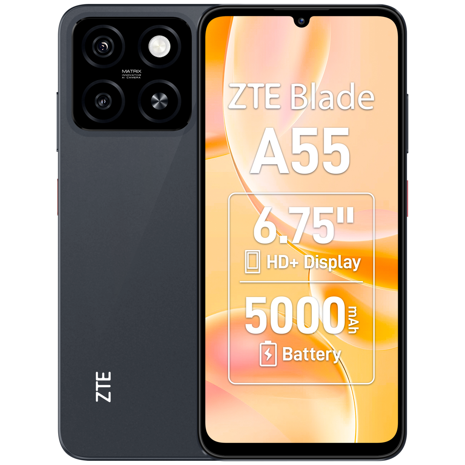 ZTE ZTE Blade A55 | 128GB ROM - Starry Zwart - 128 GB Zwart
