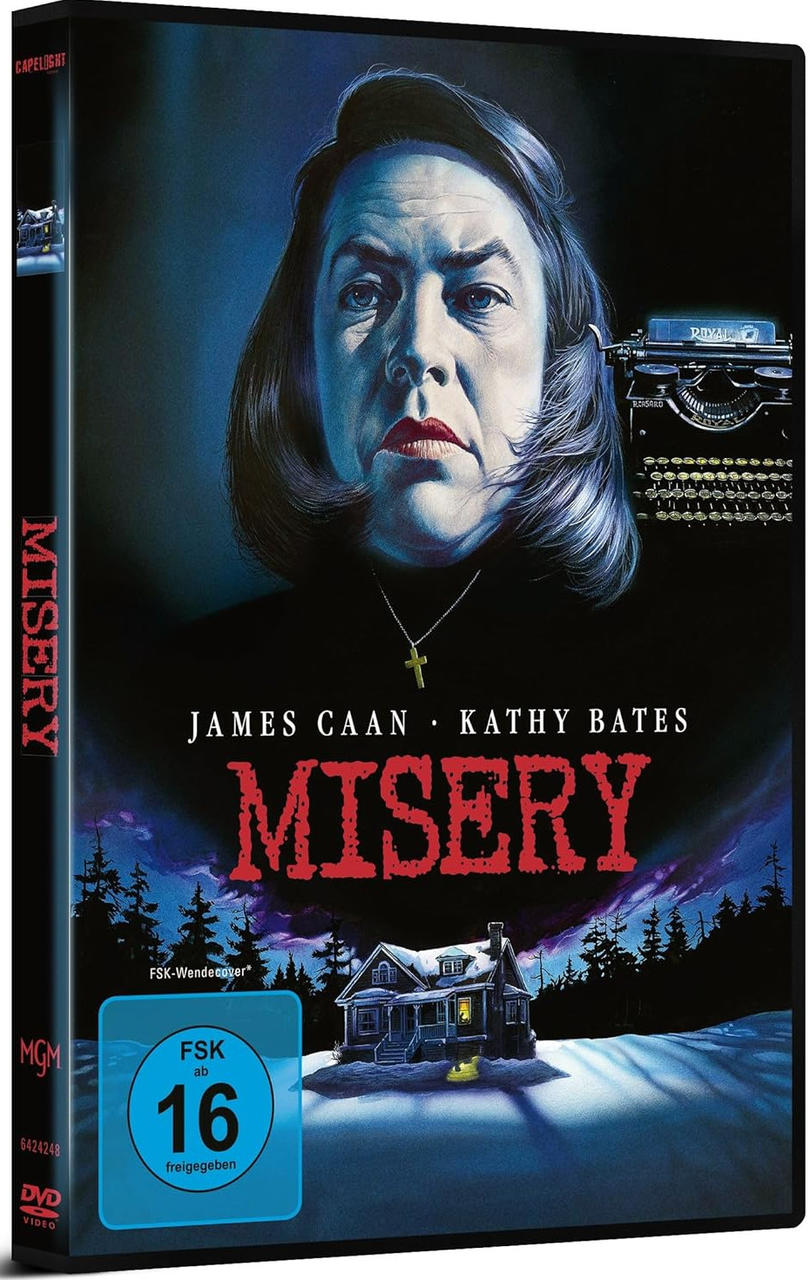 DVD-Cover des Films 'Misery' mit Kathy Bates und James Caan.