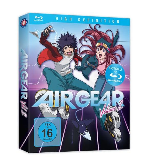 Blu-ray-Disc-Cover, Air Gear Volume 2, Anime-Charaktere, lebendige Farben.