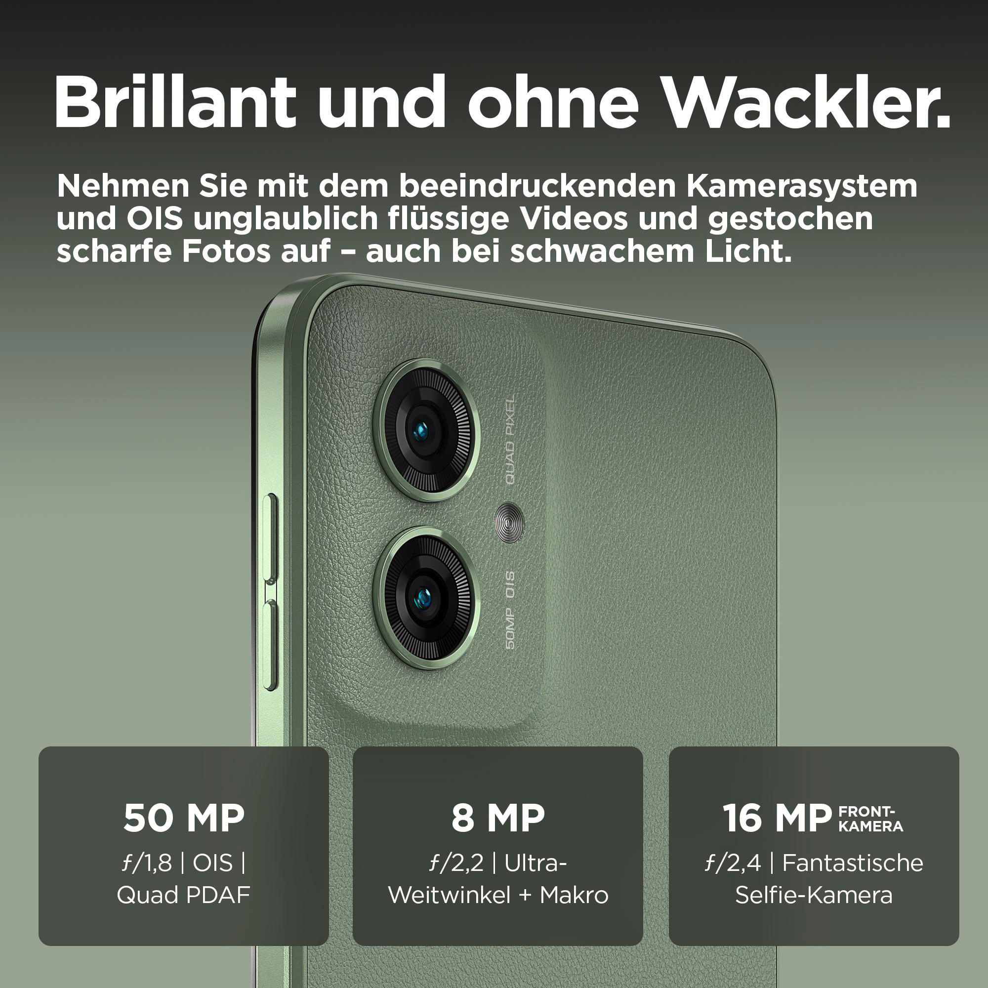 Nahaufnahme eines Telefons mit Kameraspezifikationen auf dem Bildschirm.