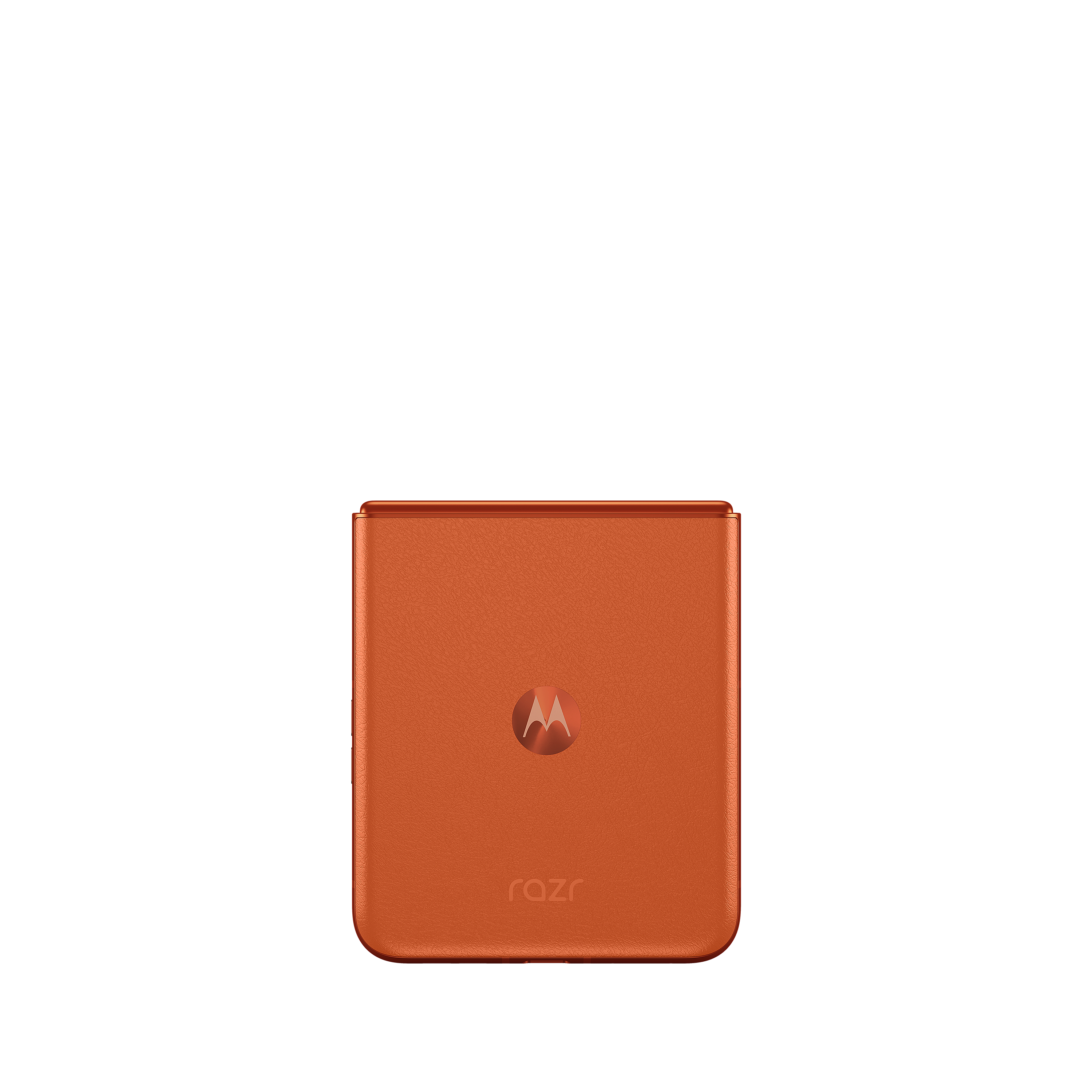 Oranges Smartphone, schwarze Rückkamera.