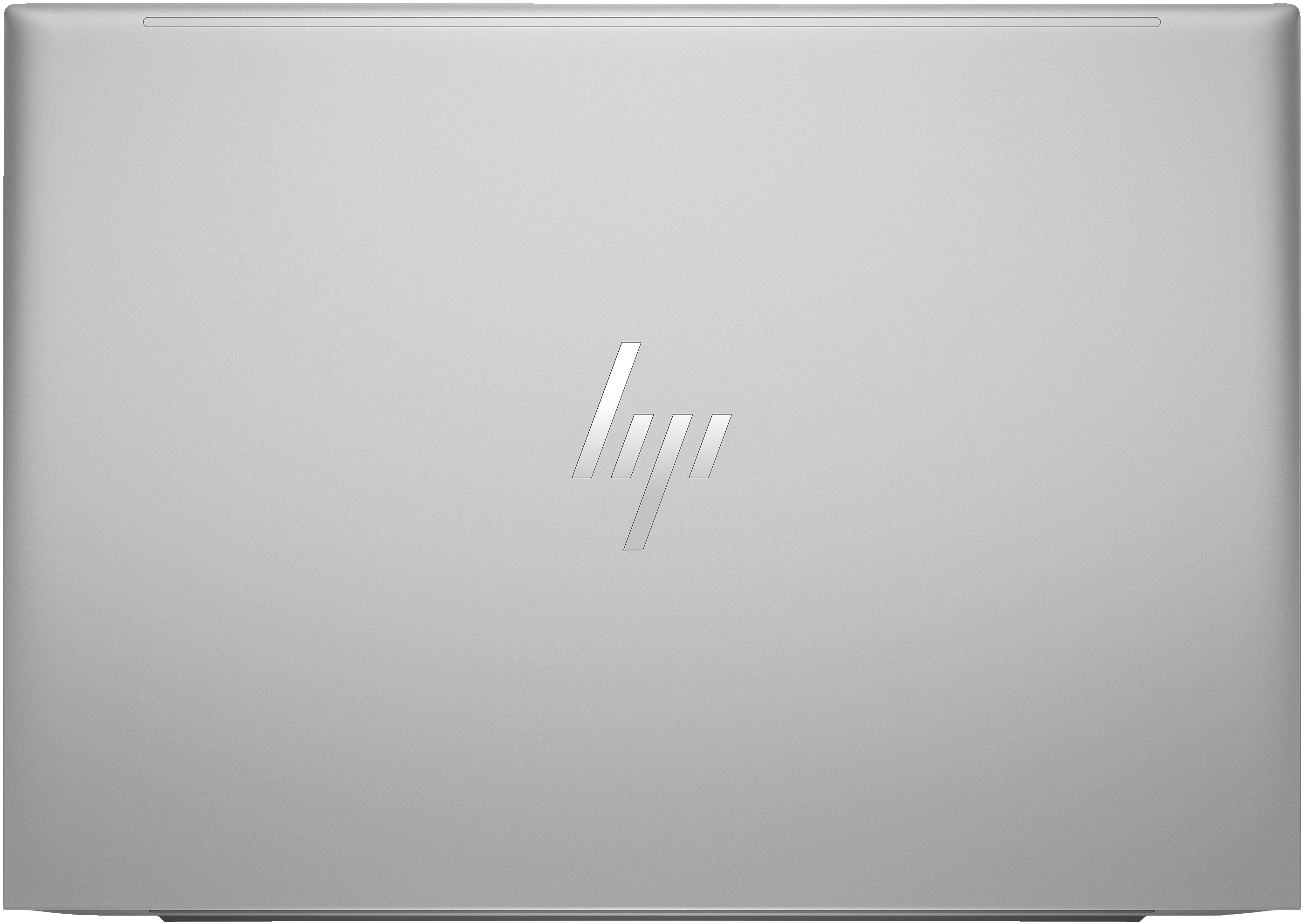 Ein silberner Laptop mit dem HP-Logo mittig auf der oberen Abdeckung.