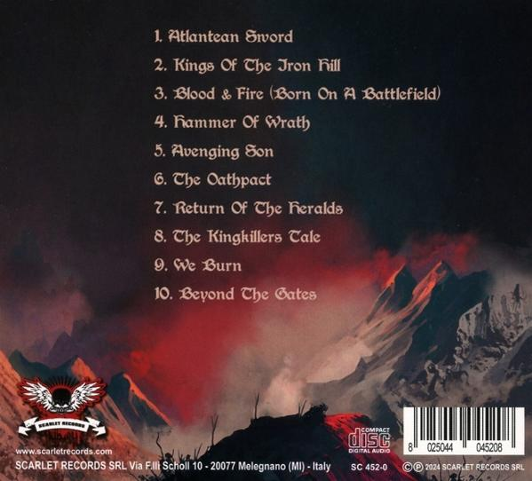 Albumcover mit Hintergrund von Bergen und einer Liste von Songs. Enthält ein Logo und eine Compact Disc.