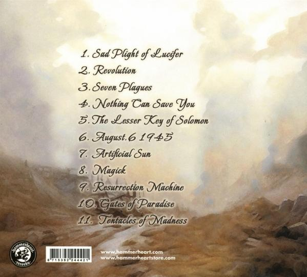 Albumcover mit Himmelshintergrund und einer Liste von Songtiteln.