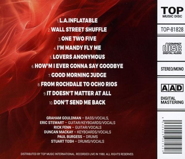 CD-Hülle mit rotem und weißem Text und Titelliste.