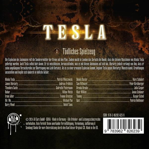 CD-Cover: Text und eine Liste von Namen. Dunkler Hintergrund mit Blitz.