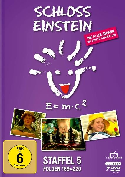 DVD-Cover von Schloss Einstein. Zeigt Kinder und das Einstein-Gesicht.