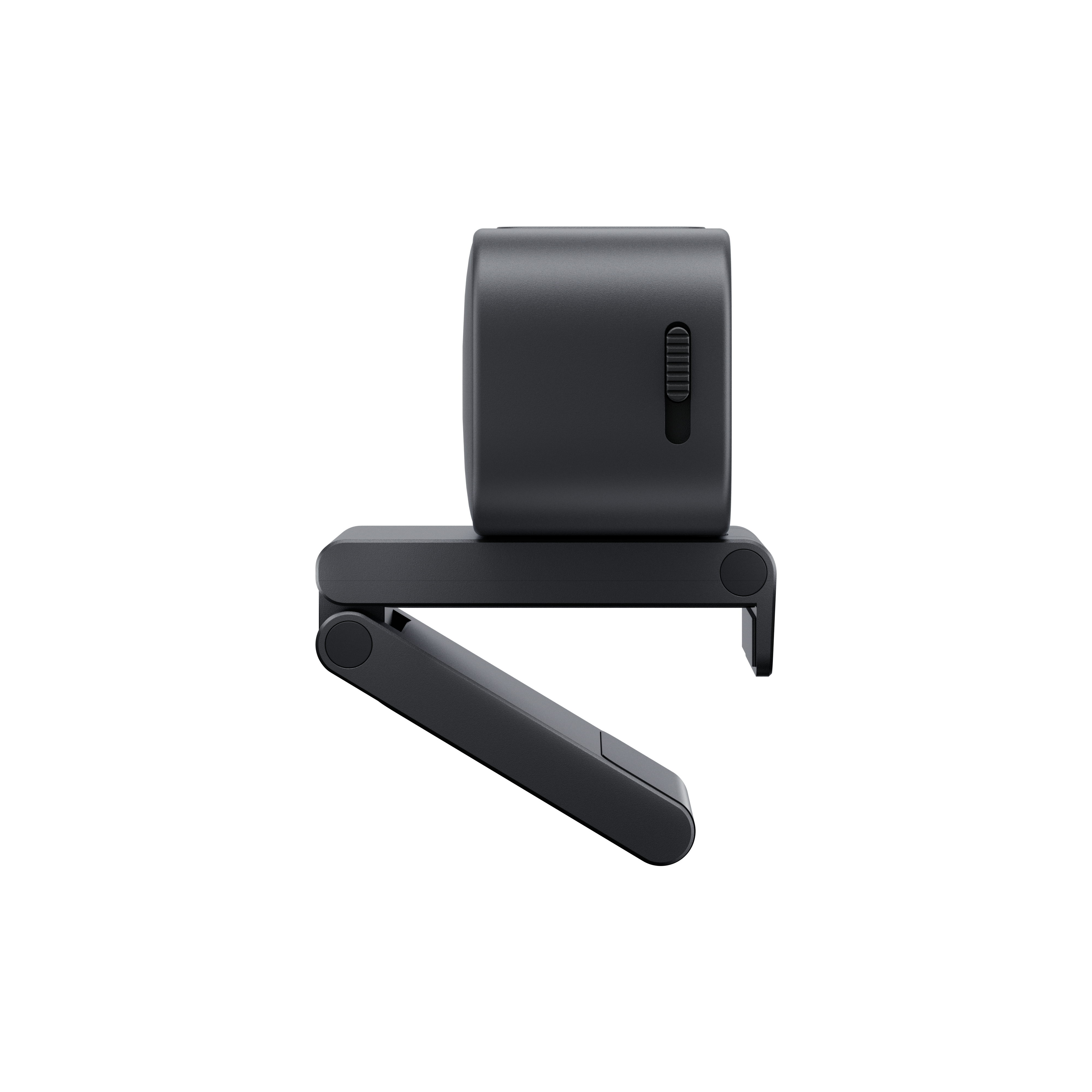 Webcam mit schwarzem Design und verstellbarem Ständer.