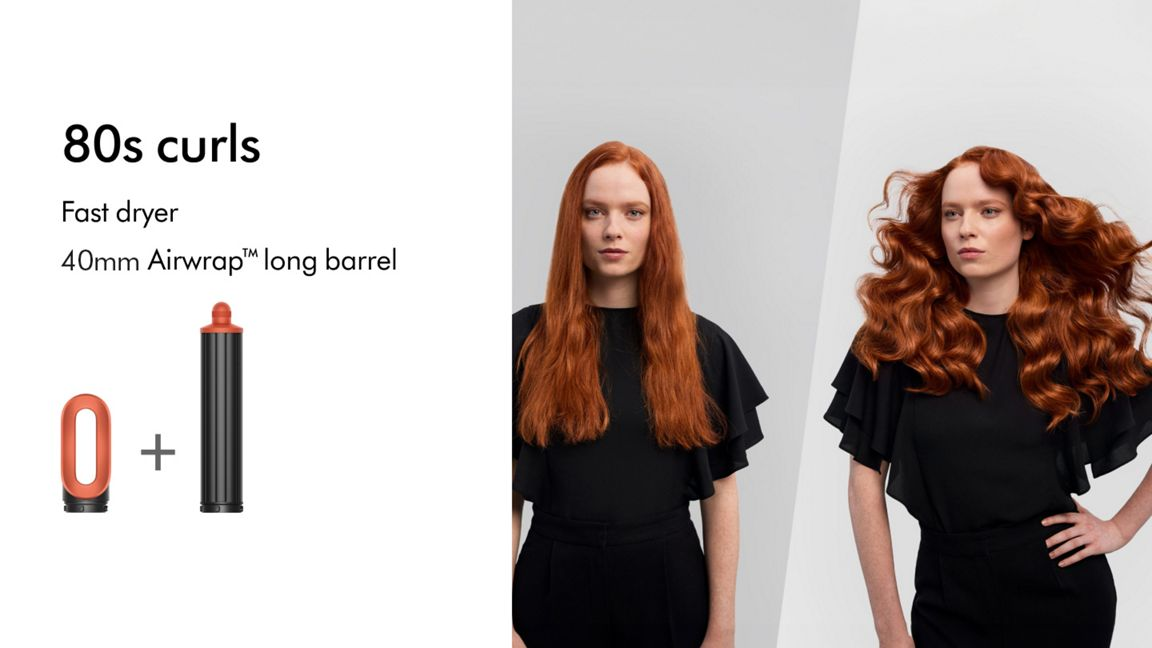 Una donna con i capelli rossi e uno strumento per lo styling dei capelli.