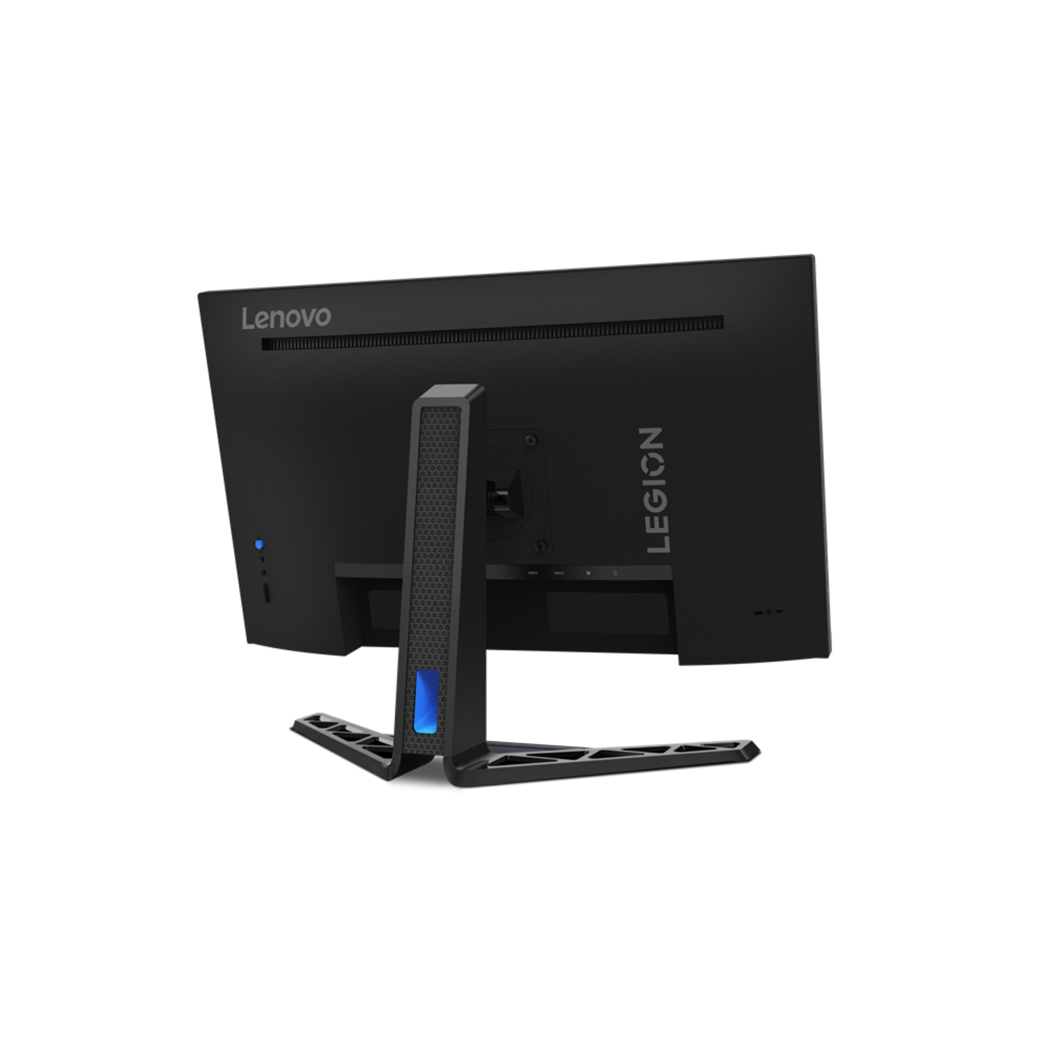 Vue arrière d'un moniteur Lenovo Legion avec un support noir.