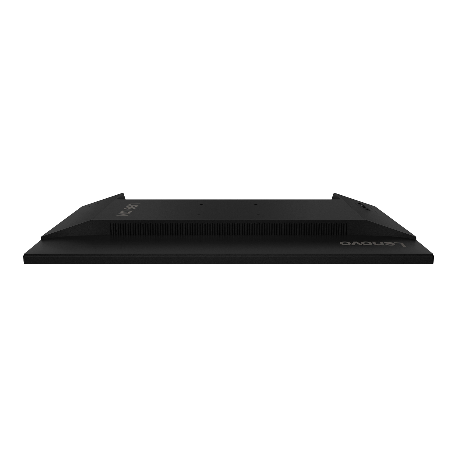 Top view of a black Lenovo Legion monitor. The Legion logo is visible. White background.